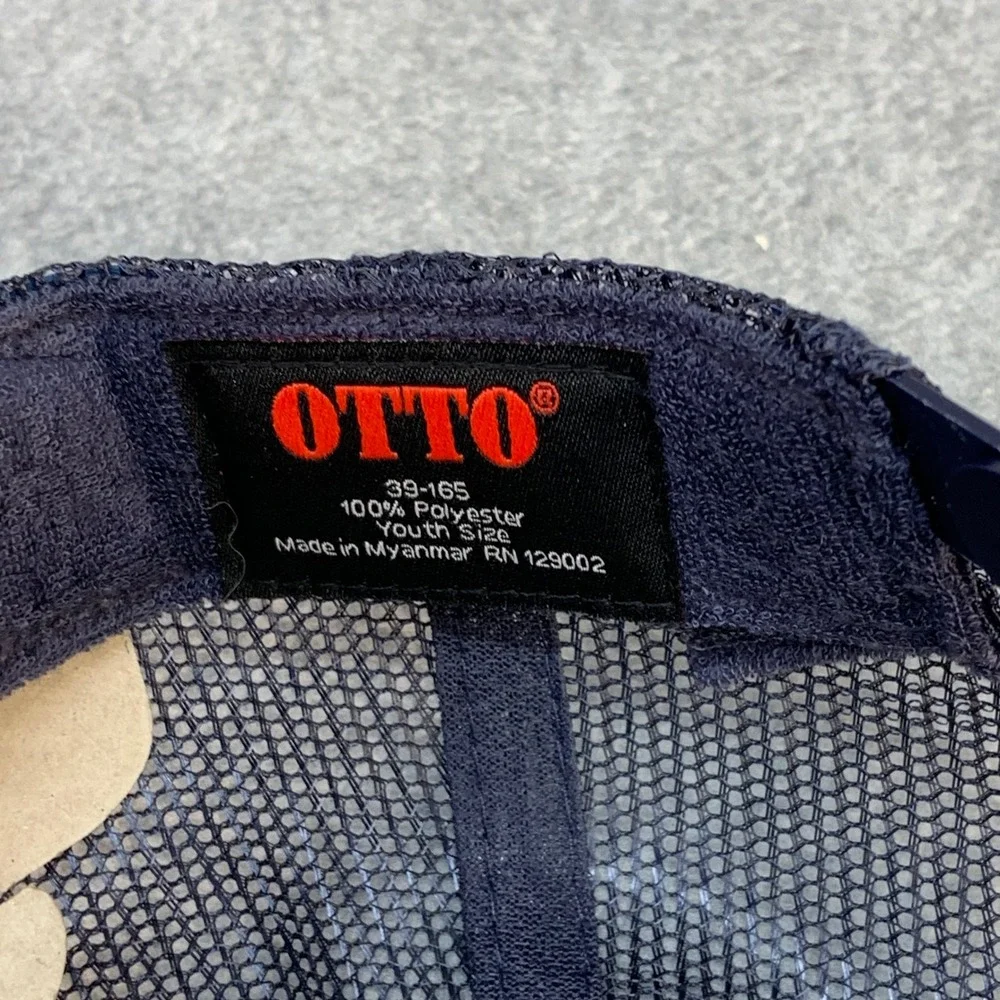 Bird Logo Youth Navy Blue Otto Trucker Hat Snapback Mesh Cap 39-165 OSFM